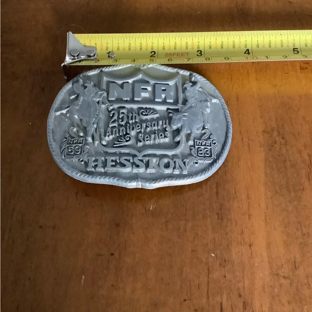 Vintage 1983 1st Edition 25th Anniversary Hesston NFR Belt Buckle